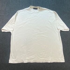 Fear of God Essentials Streetwear Mens XXL Cream Oversized Mock Neck Shirt Logo